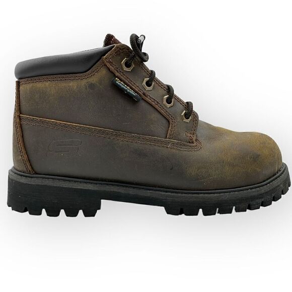 NWOT Skechers Work: Trevok ST WP 200004 Boots Shoes Brown Mens 7 - Picture 1 of 9